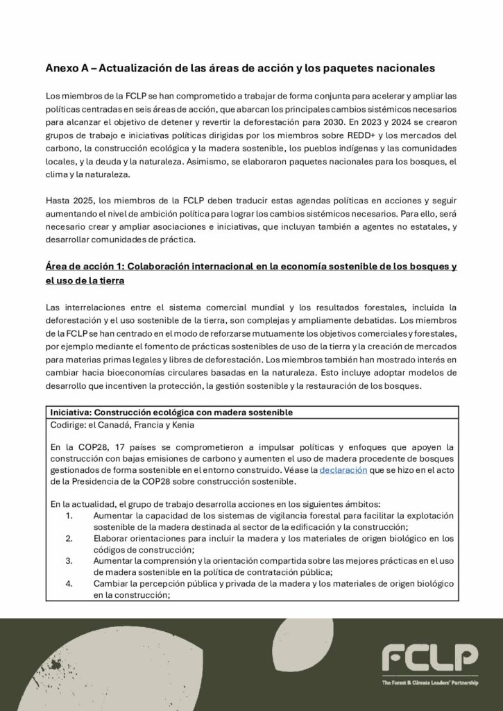 thumbnail of FCLP – 2 – Action Areas and Progress 2025 – Spanish